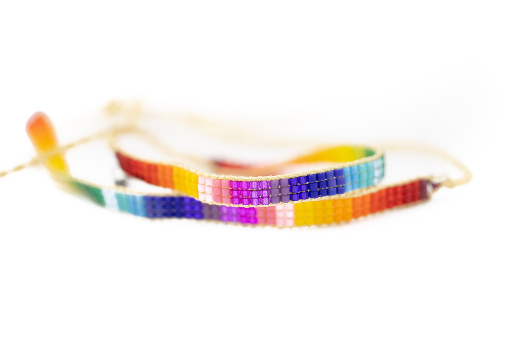 Rainbow Bead Stretch Friendship Bracelets - 5 Pack